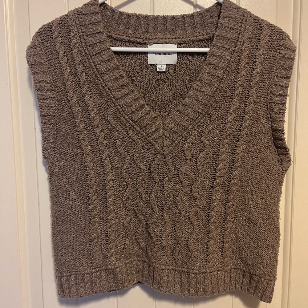 Pink Rose Sweater Vest